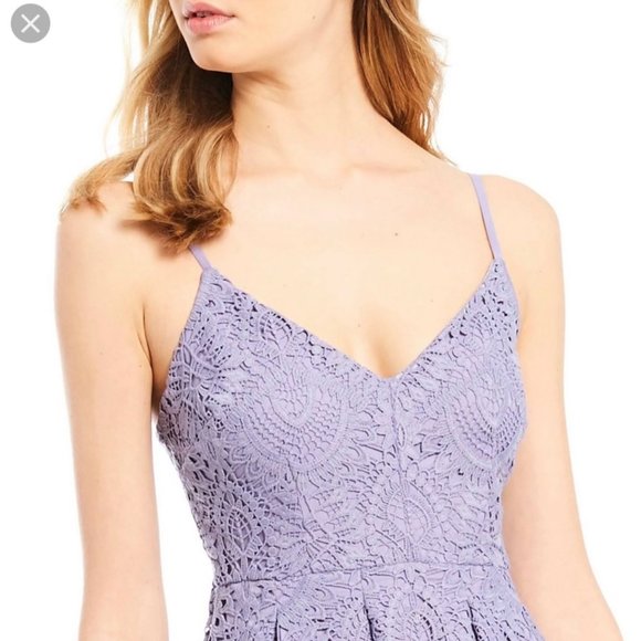 Gianni Bini Purple Lace Midi Dress - Picture 3 of 9